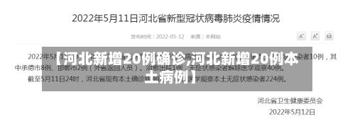 【河北新增20例确诊,河北新增20例本土病例】-第3张图片