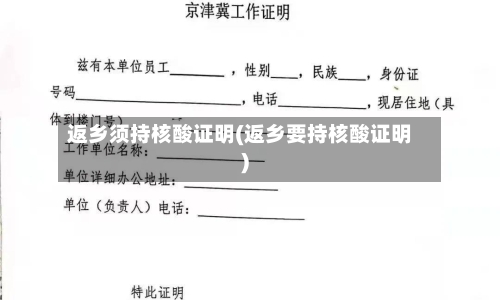 返乡须持核酸证明(返乡要持核酸证明)-第1张图片