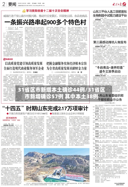 31省区市新增本土确诊44例/31省区市新增确诊57例 其中本土38例-第1张图片